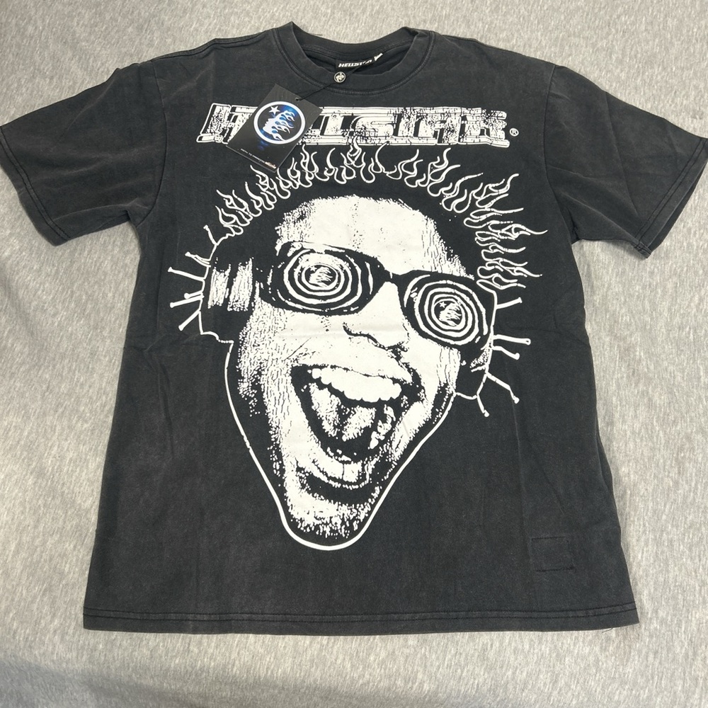 Black Graphic Hellstar T-Shirt with Bold Design